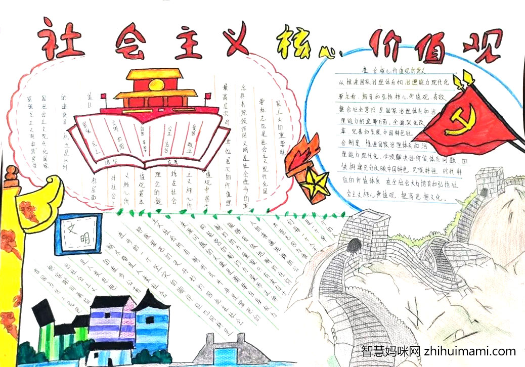 小学生核心主义价值观手抄报绘画-图8