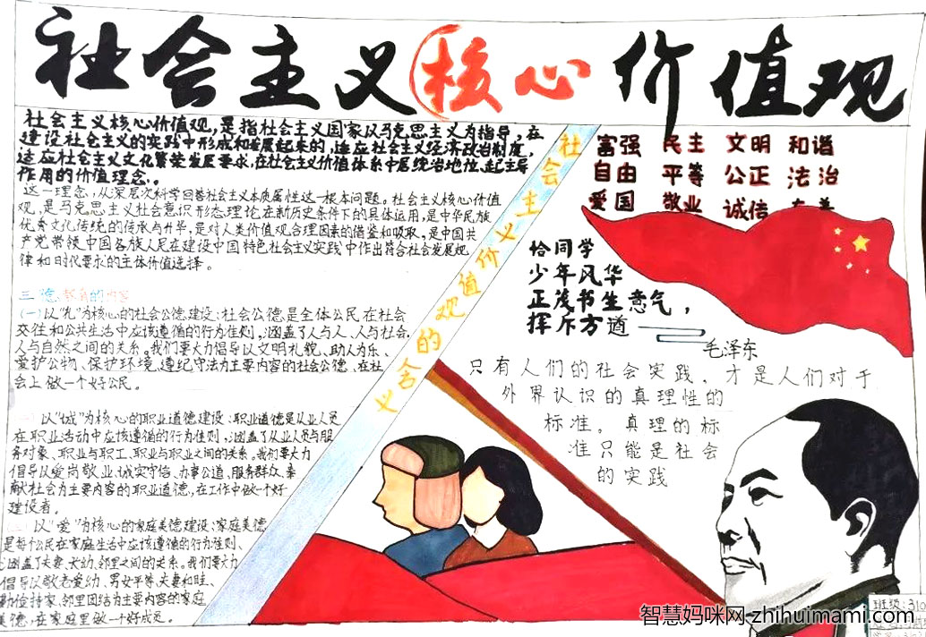 小学生核心主义价值观手抄报绘画-图9