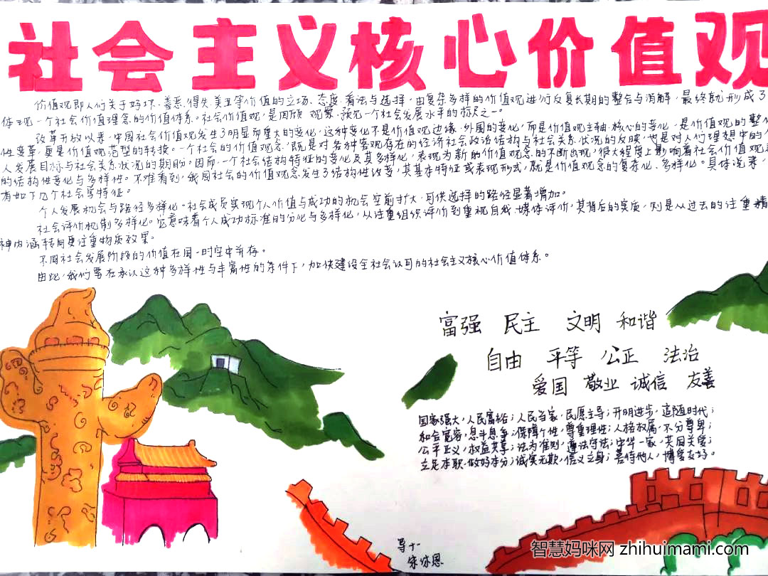 实践社会主义核心价值观手抄报图片-图5