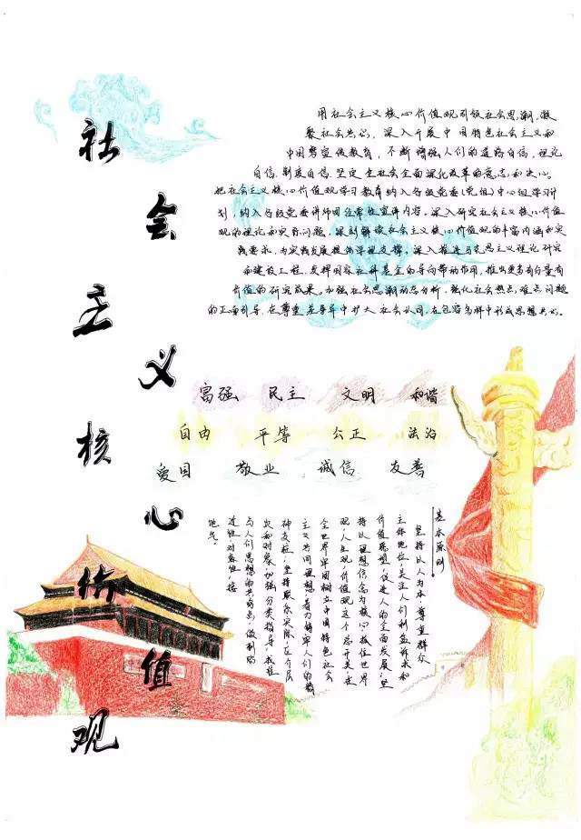 社会主义核心价格观宣传手抄报-图5