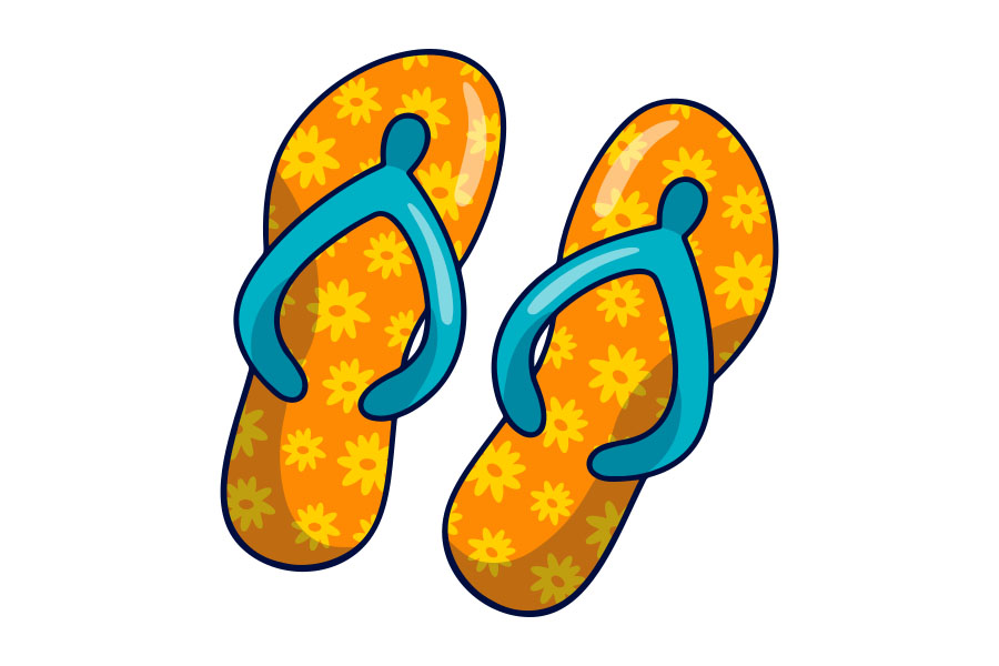 步骤2：人字拖简笔画