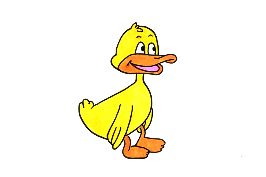 如何画鸭子卡通可爱