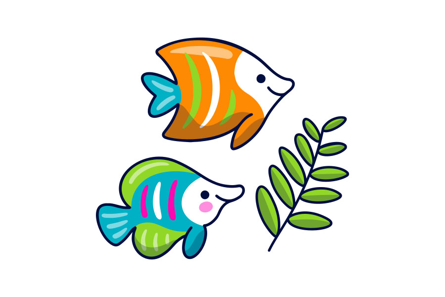 步骤4：鱼的简笔画