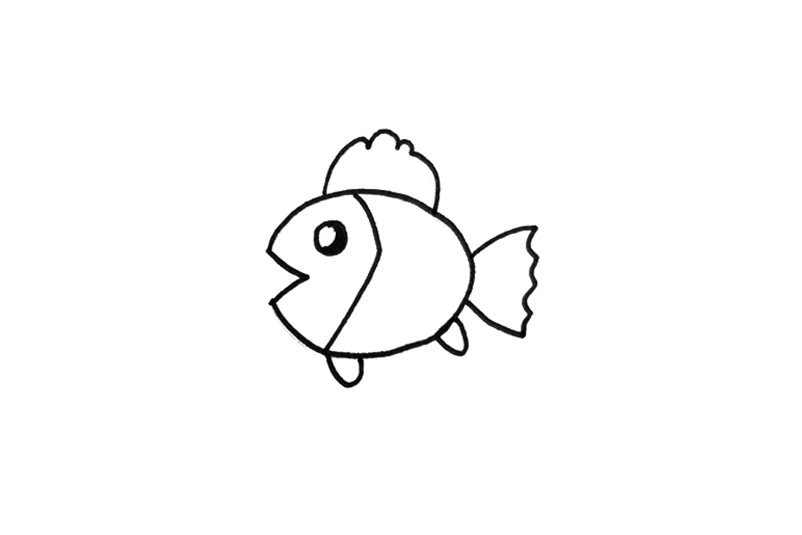 小学生画的简单小鱼简笔画-图3