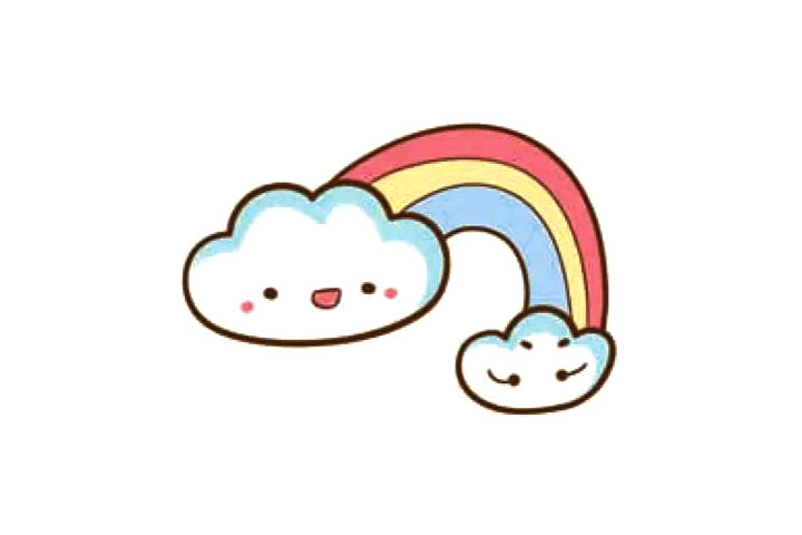 一组漂亮的彩虹简笔画图片-图3