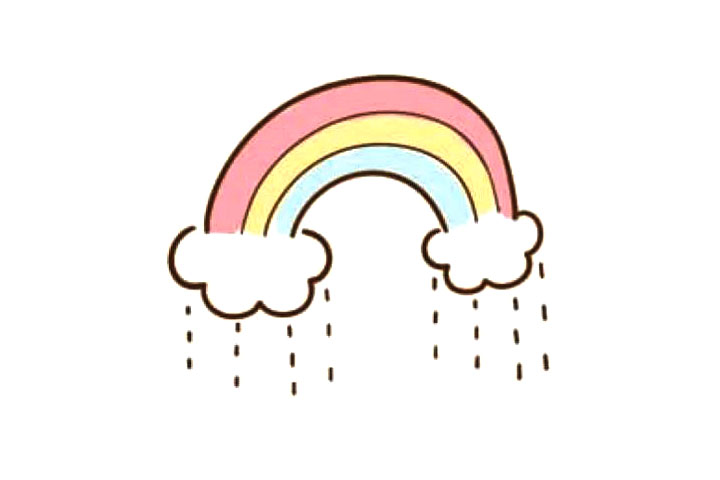 一组漂亮的彩虹简笔画图片-图7