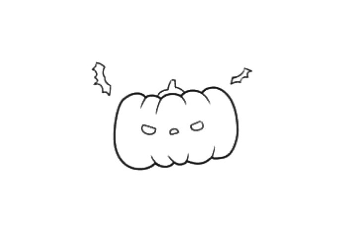 步骤4：画上两侧的蝙蝠符号。