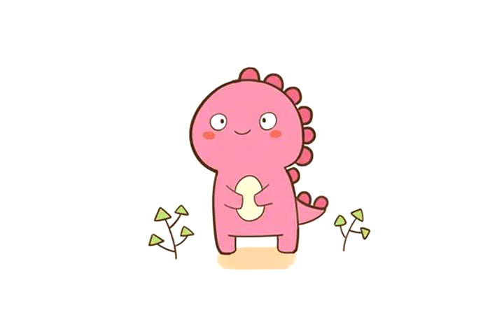 如何画可爱的卡通恐龙