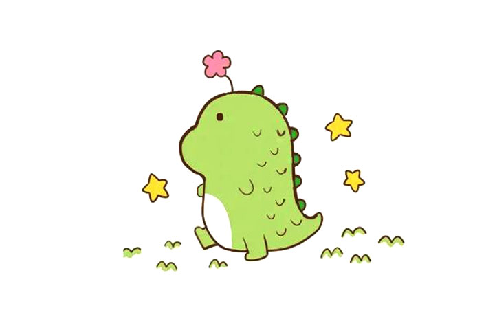 一组可爱的卡通恐龙简笔画图片-图6