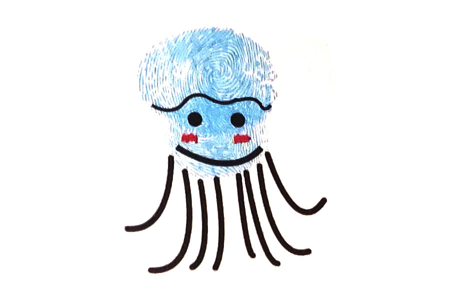 幼儿绘画启蒙 章鱼手指画教程