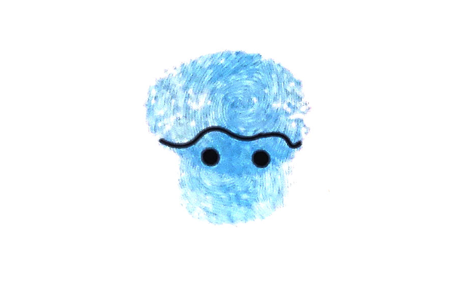 步骤3：画出章鱼的头部和眼睛。