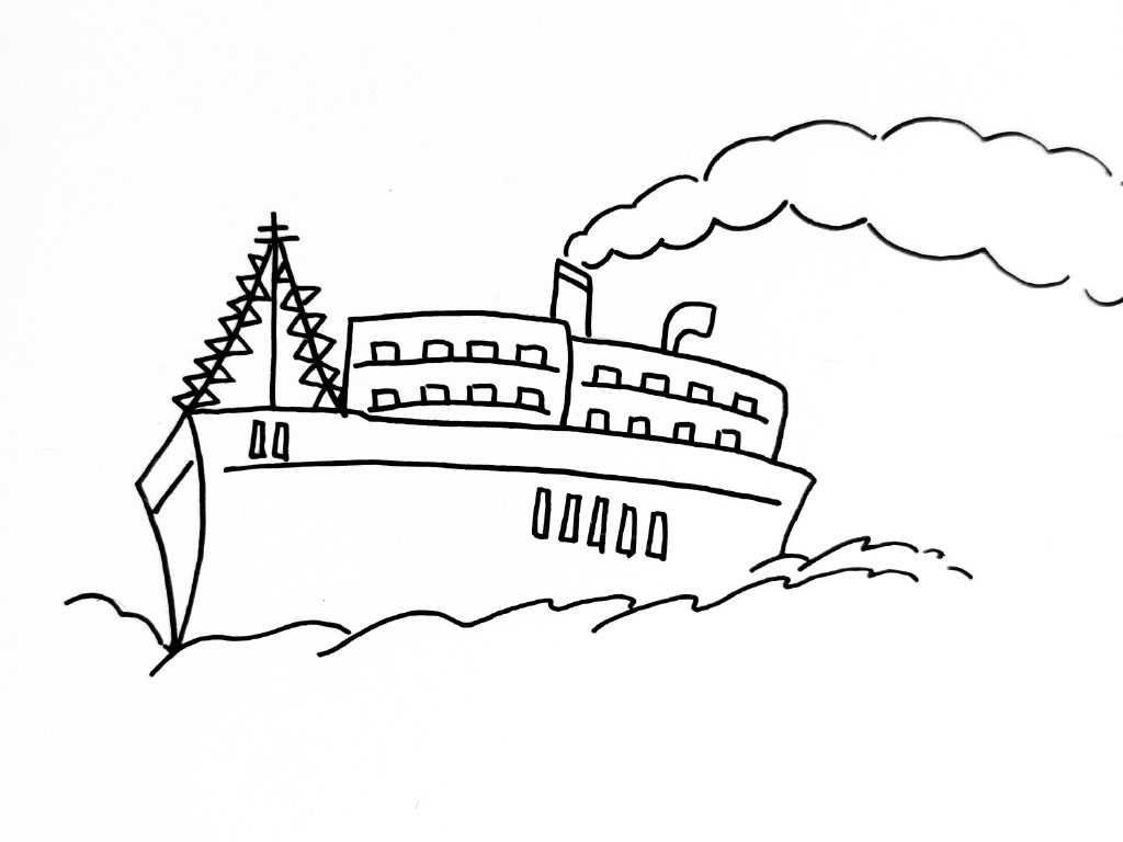 海上各种船的简笔画大全-图3