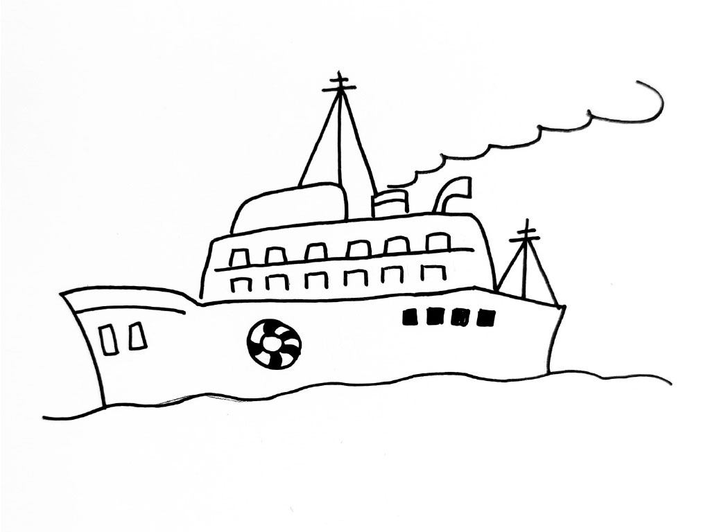 海上各种船的简笔画大全-图5