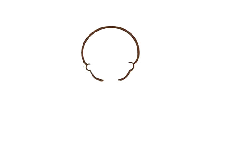 步骤1：先画头和脸