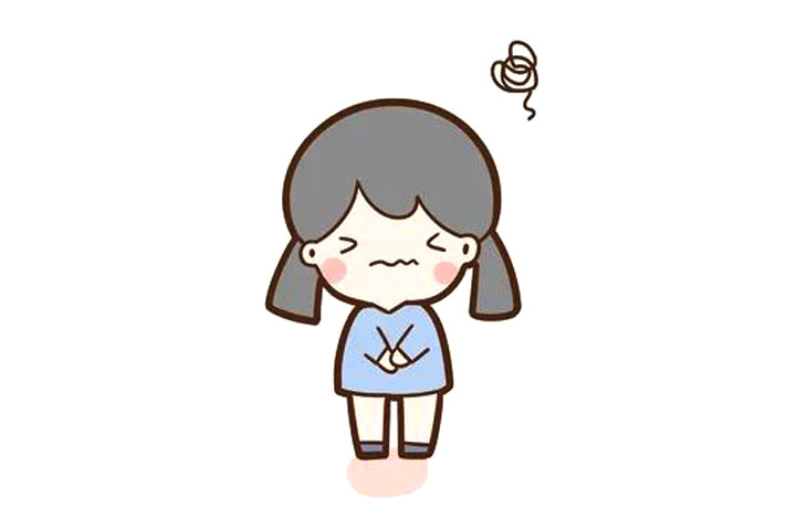 肚子痛的小女孩怎么画