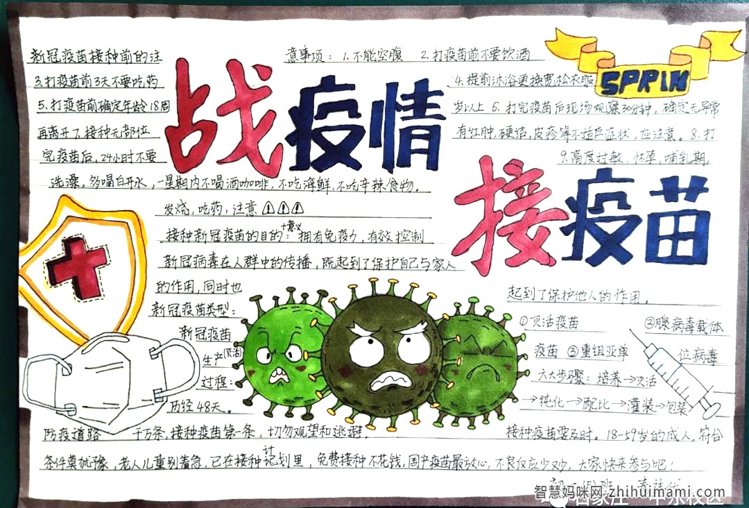 “接种新冠疫苗，共筑免疫长城”手抄报-图2