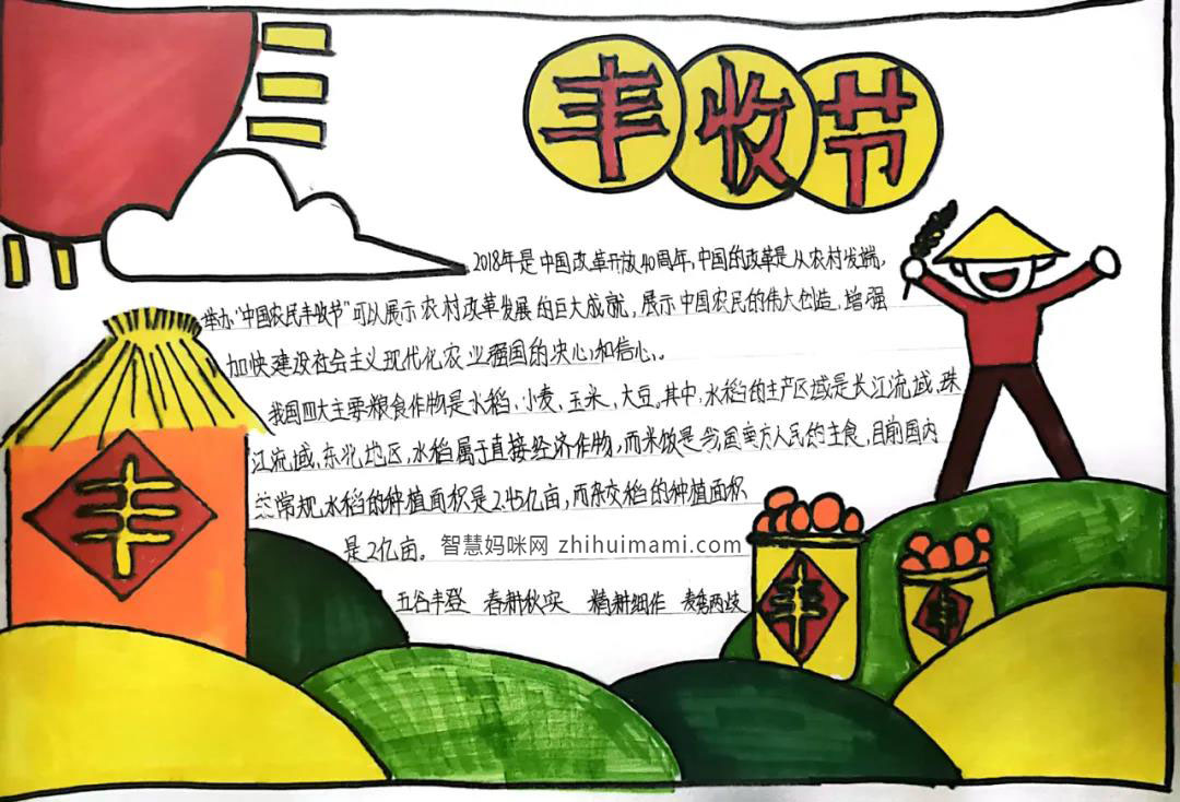 “庆丰收，感党恩”主题手抄报-图1