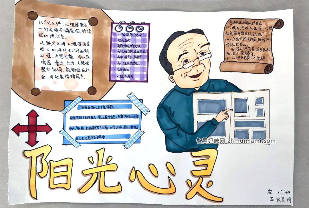 阳光心灵手抄报绘画图片-图2