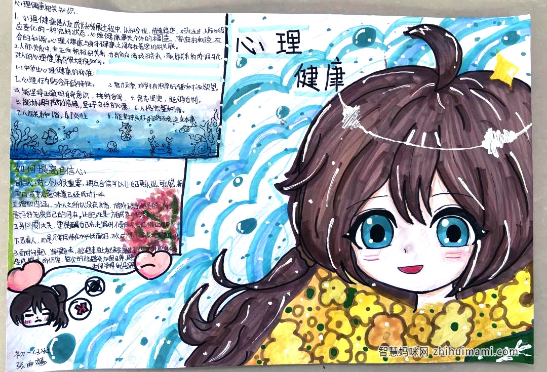 中学生心理健康手抄报绘画-图3