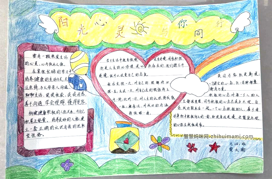 中学生心理健康手抄报绘画-图5