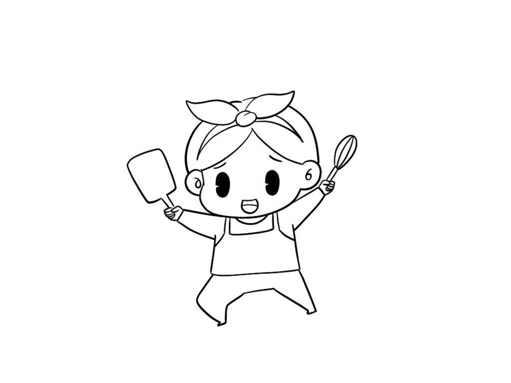 喜欢烹饪的小女孩怎么画-图7