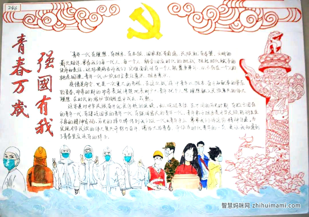 “青春万岁，强国有我”主题手抄报-图4