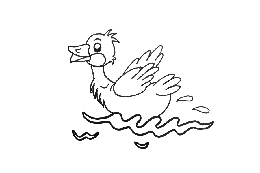 开心游泳的小鸭子怎么画-图3