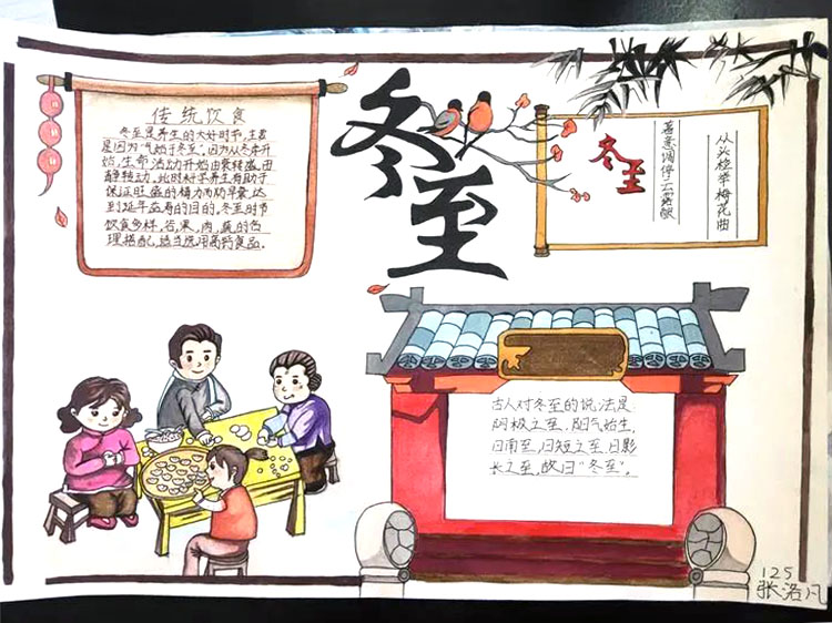 冬至手抄报绘画简单又漂亮-图2