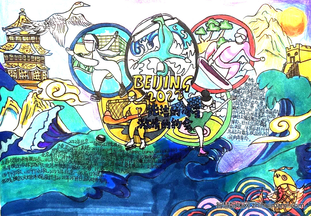 中国2022北京冬奥会手抄报绘画-图3