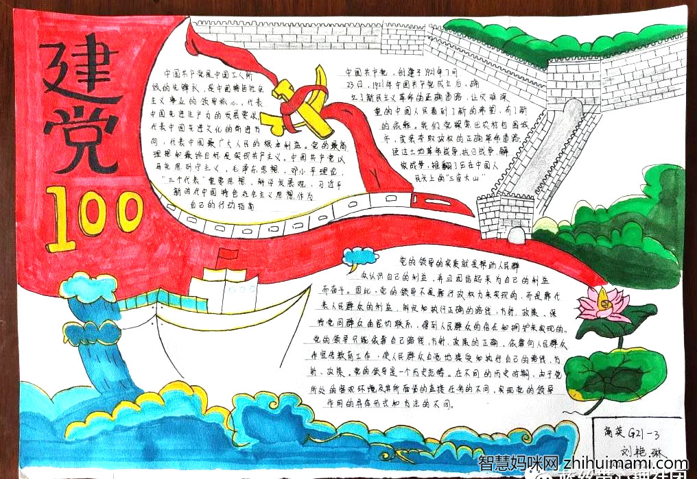 建党100周年手抄报绘画（简单又漂亮）-图3