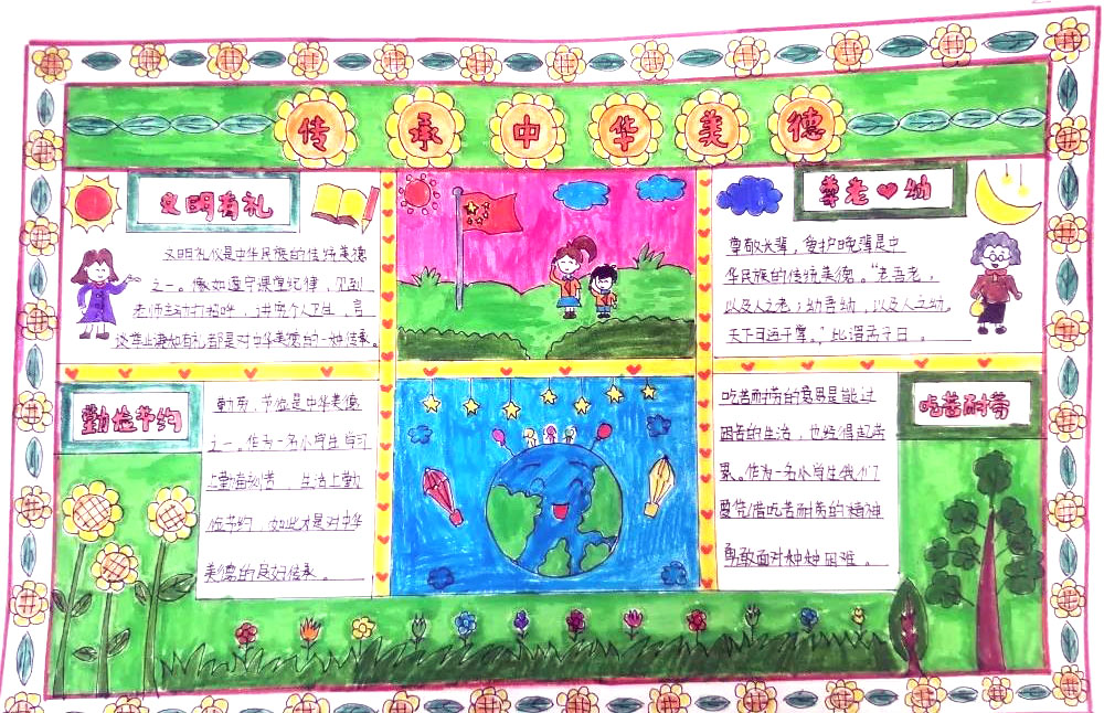 “传承中华美德，争做新时代好队员”主题手抄报-图2