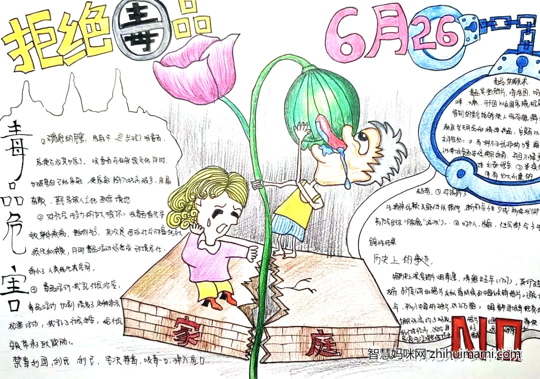 步骤4：《破碎的家庭》创作说明：毒品一词似乎离我们很远，但我们身边又有多少家庭因此破碎。或许因为你一时的好奇，孩子幼小的心灵因此受损；或许因为你一时的耍酷，年迈父母的晚年因此不能安稳度过；或许因为你一时的鬼迷心窍，家庭就此破裂，妻离子散…别因为你个人的欲望，让你的家人连同受罪。珍惜现在来之不易的幸福，珍惜在你身边的家人！远离毒品，爱自己，爱家人！