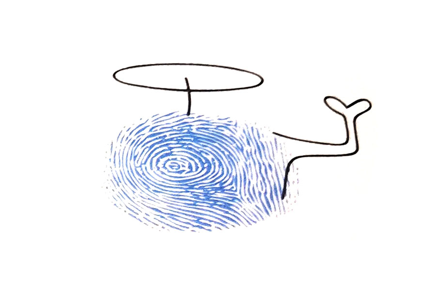 步骤3：然后呢，画出直升机小芽一样的尾翼，这可是用来保持平衡的。