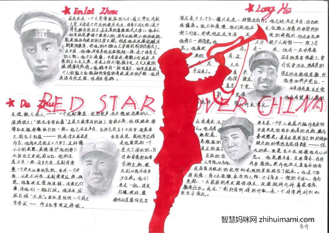 红星照耀中国手抄报简单好画-图5
