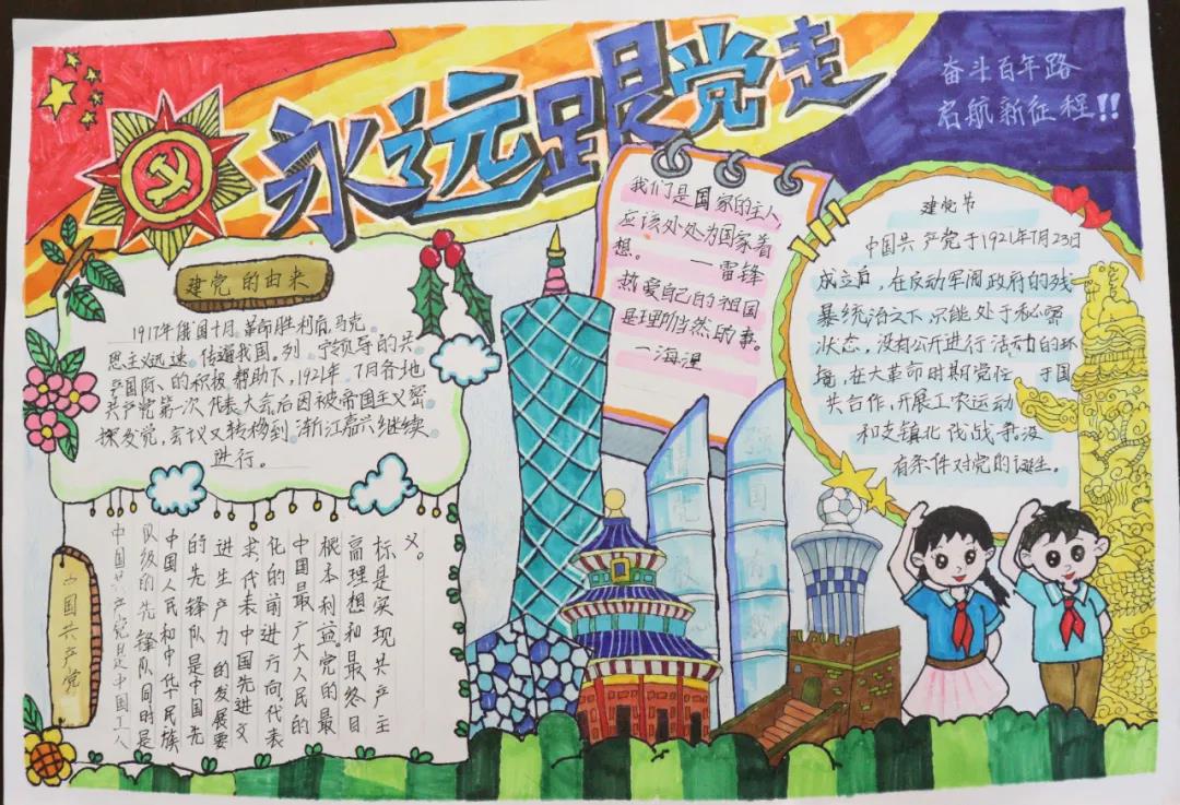 强国有我请党放心简单手抄报-图1