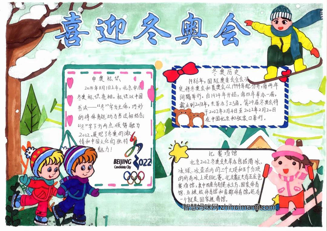 北京冬奥会手抄报图片及内容（一等奖）-图1