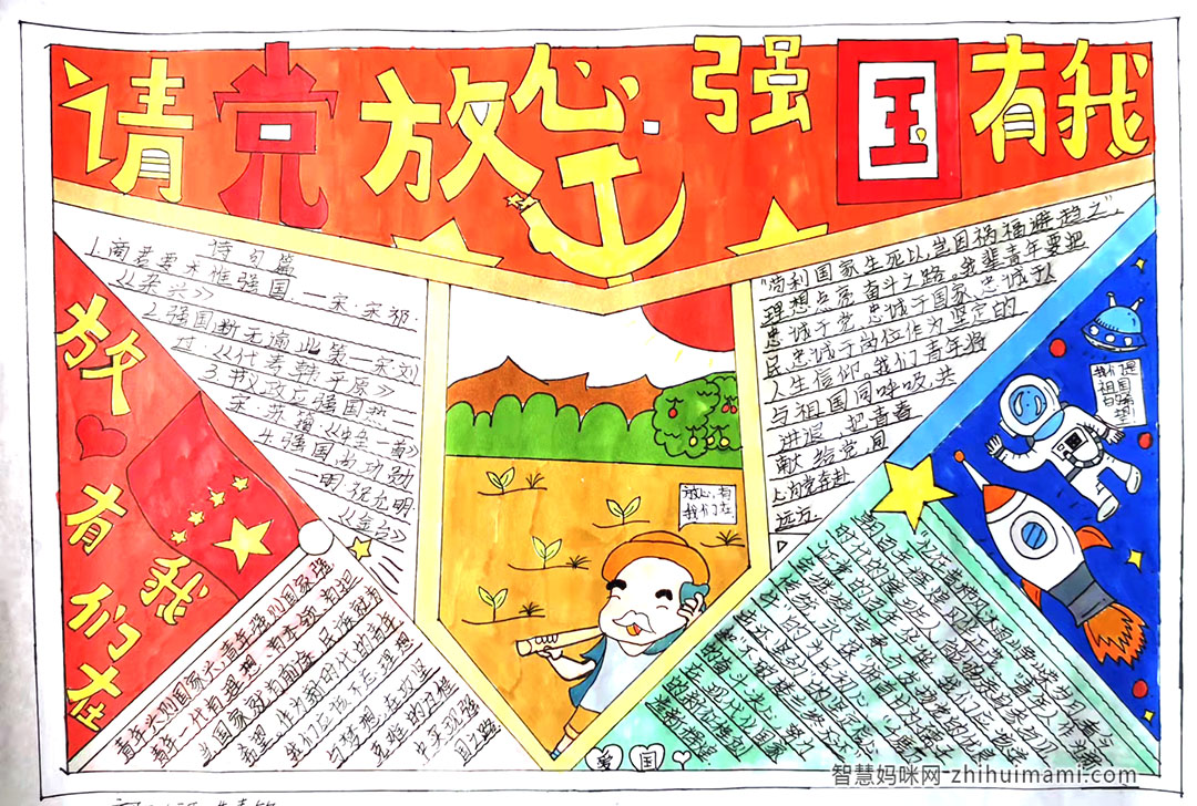 请党放心强国有我主题手抄报设计-图2