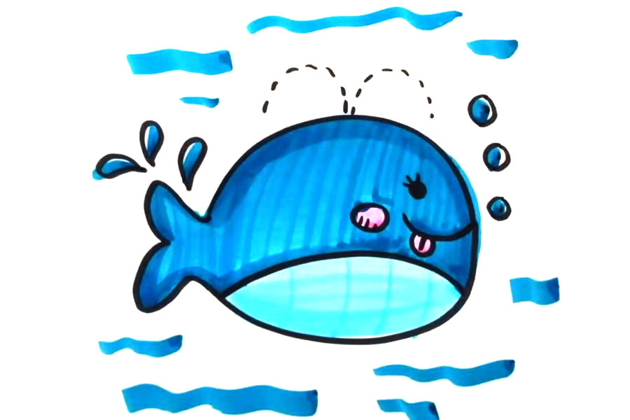 鲸鱼怎么画简单可爱