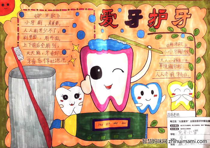 爱护牙齿手抄报的画法-图2