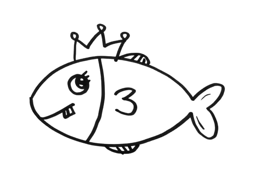 小学生卡通版小鱼怎么画-图5