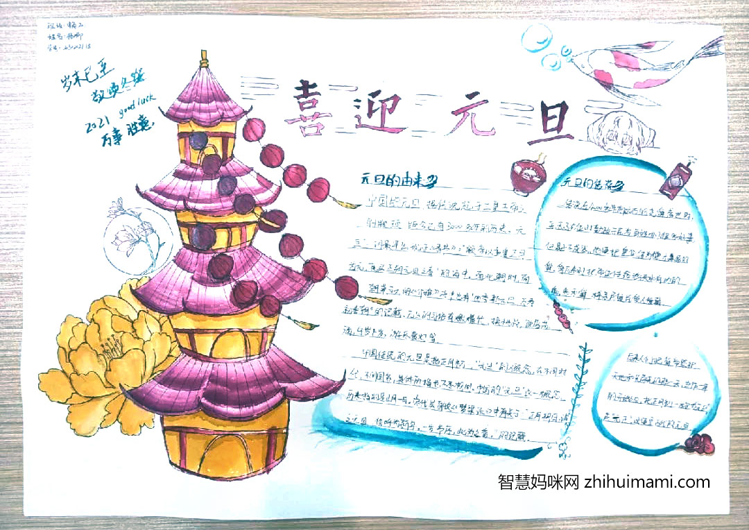 喜迎元旦手抄报简单又漂亮-图4