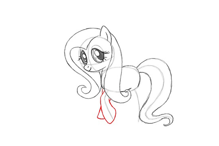 小马宝莉Fluttershy详细画法步骤-图17