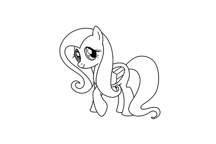 小马宝莉Fluttershy详细画法步骤-图21