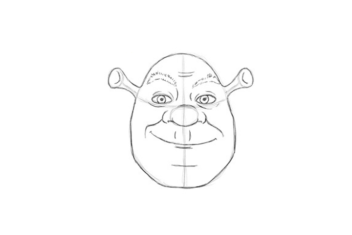 怪物史莱克头像详细画法步骤-图15