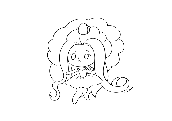 简笔画叶罗丽仙子茉莉怎么画-图3