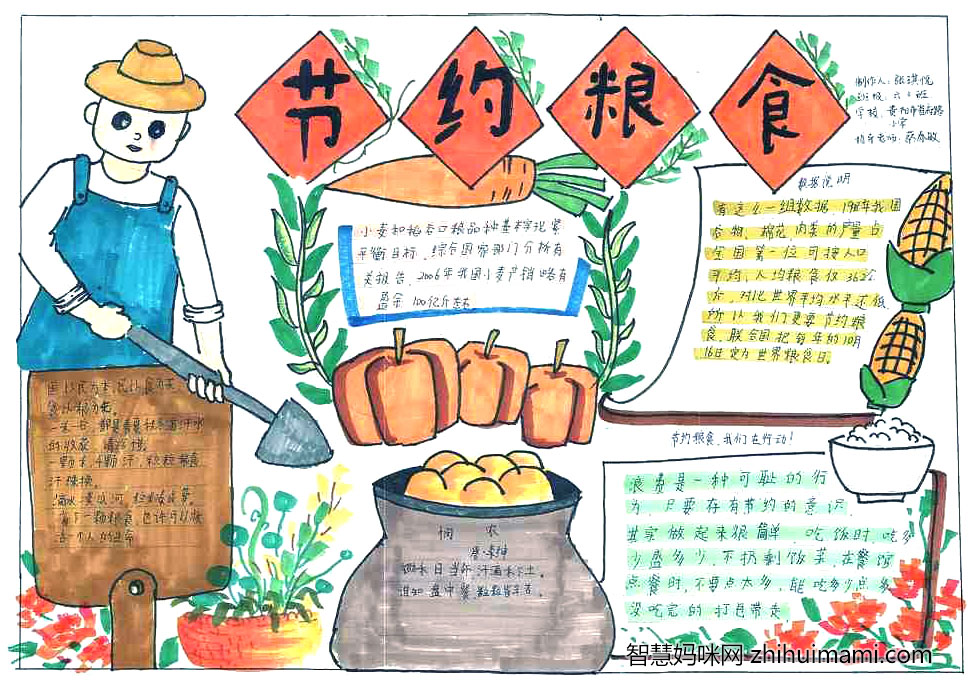 “节约粮食，光盘行动”手抄报一等奖-图3