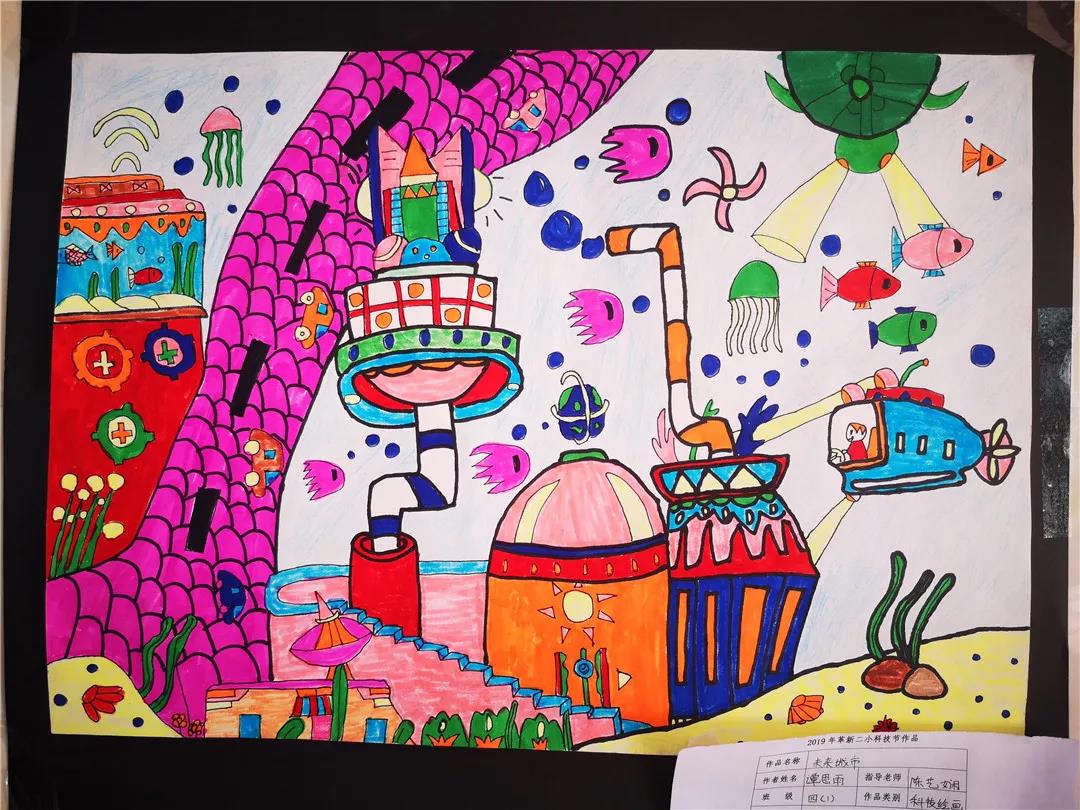 未来的生活儿童创意画-图2