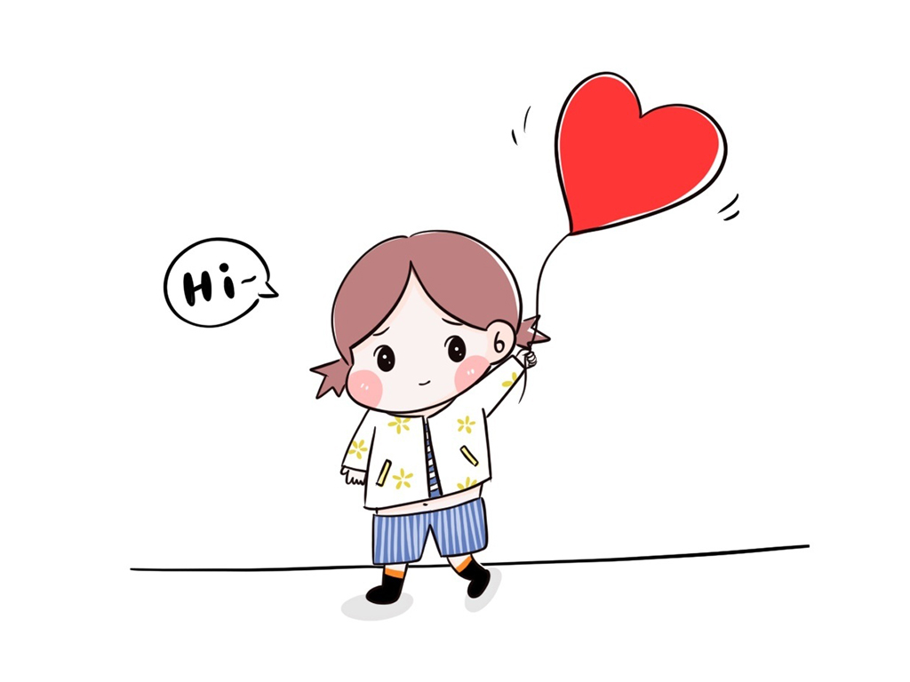 牵着爱心气球的小女孩简笔画画法步骤-图8