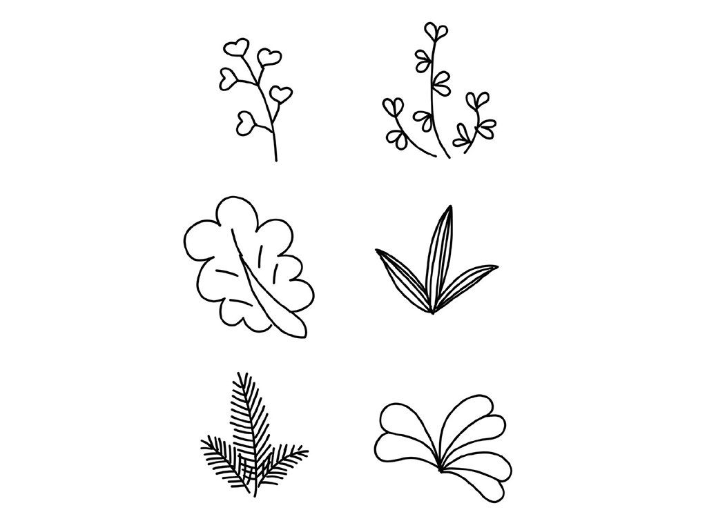 树叶叶子卡通简笔画-图2