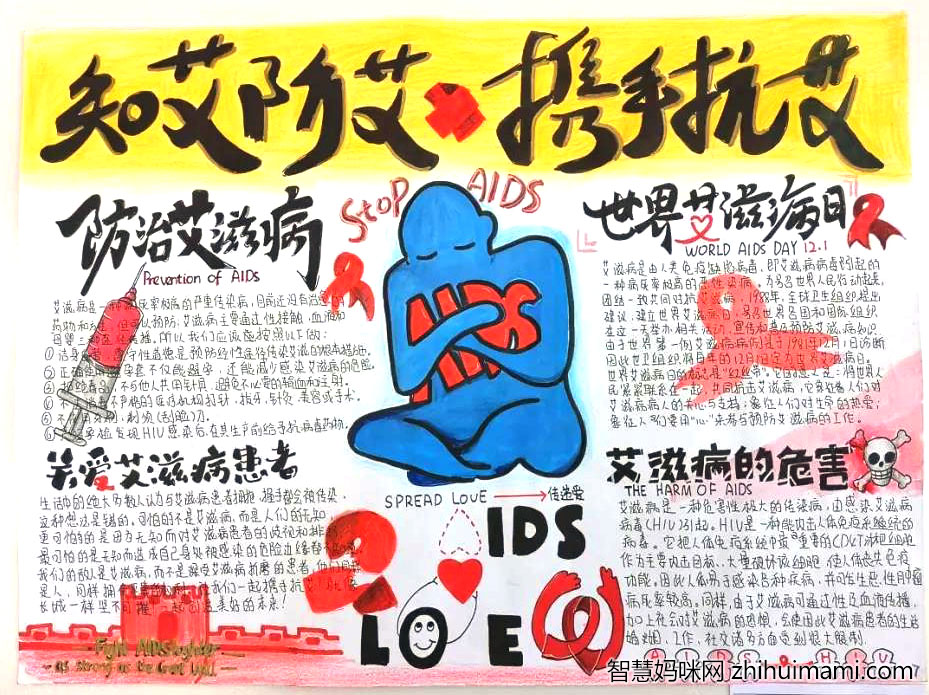 世界艾滋病日手抄报绘画一等奖-图5